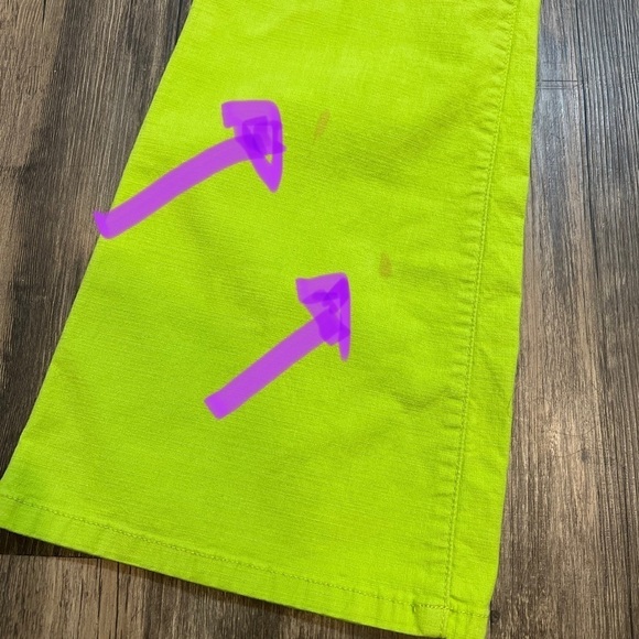 Women’s Bright Green Relax Fit Bell Bottoms Pants With Back Pockets Size EUR 42 - Picture 12 of 12